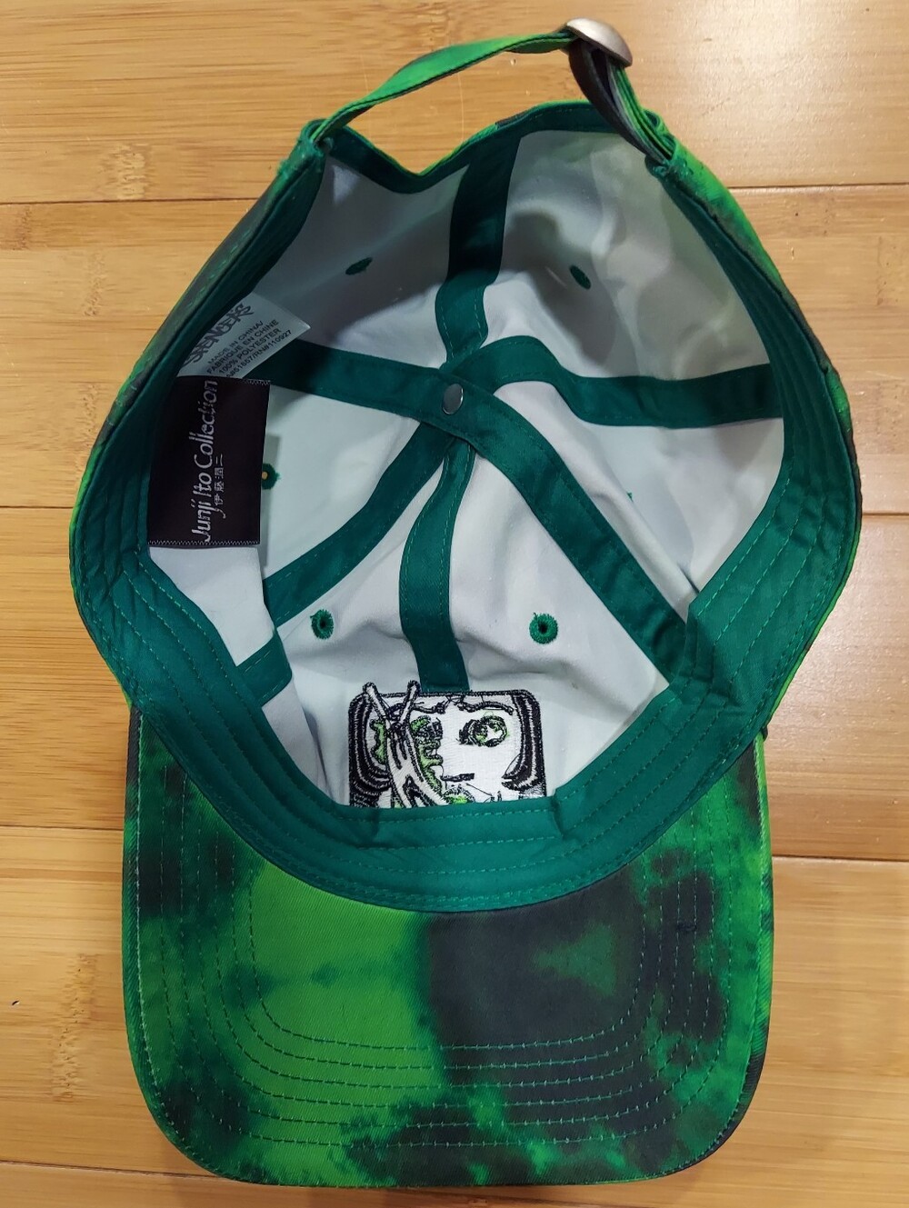 Spencer's Junji Ito Slug Girl Green & Black Tie Dye Dad Hat Baseball Hat - Picture 5 of 7